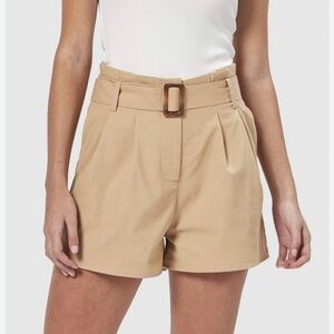 Tan Charlie Holiday High-Waisted Women Shorts